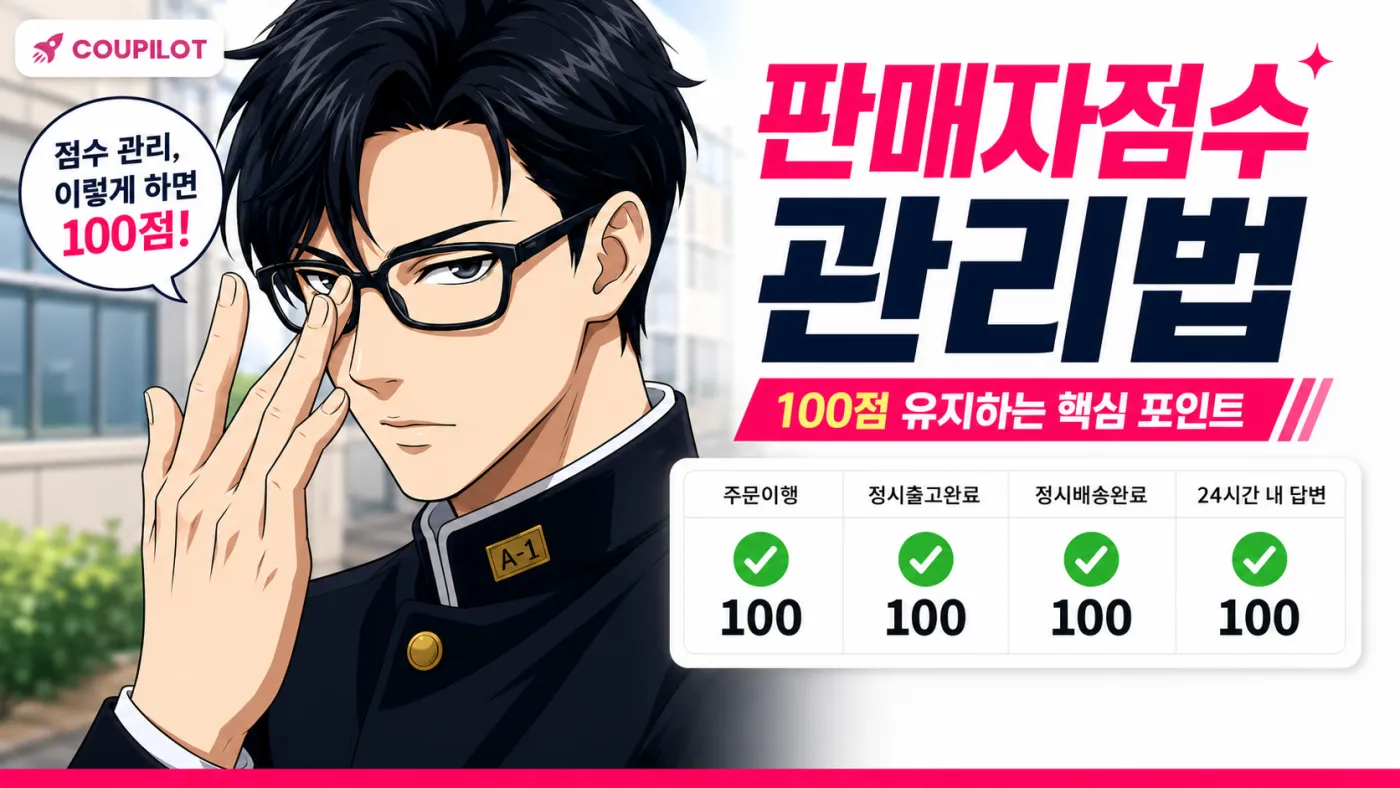 쿠팡 판매자점수 관리법: 정산 지연·판매 제한을 막는 운영 루틴