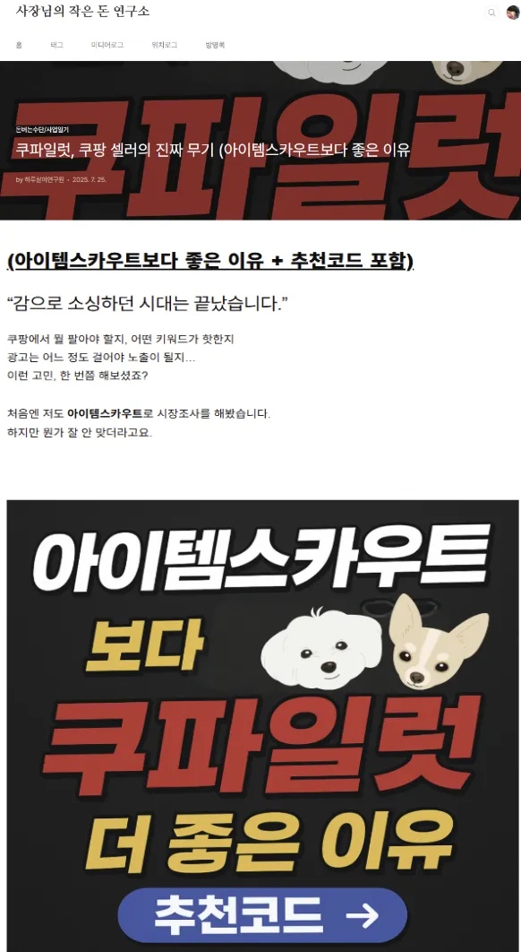 쿠파일럿 사용 후기 캡처