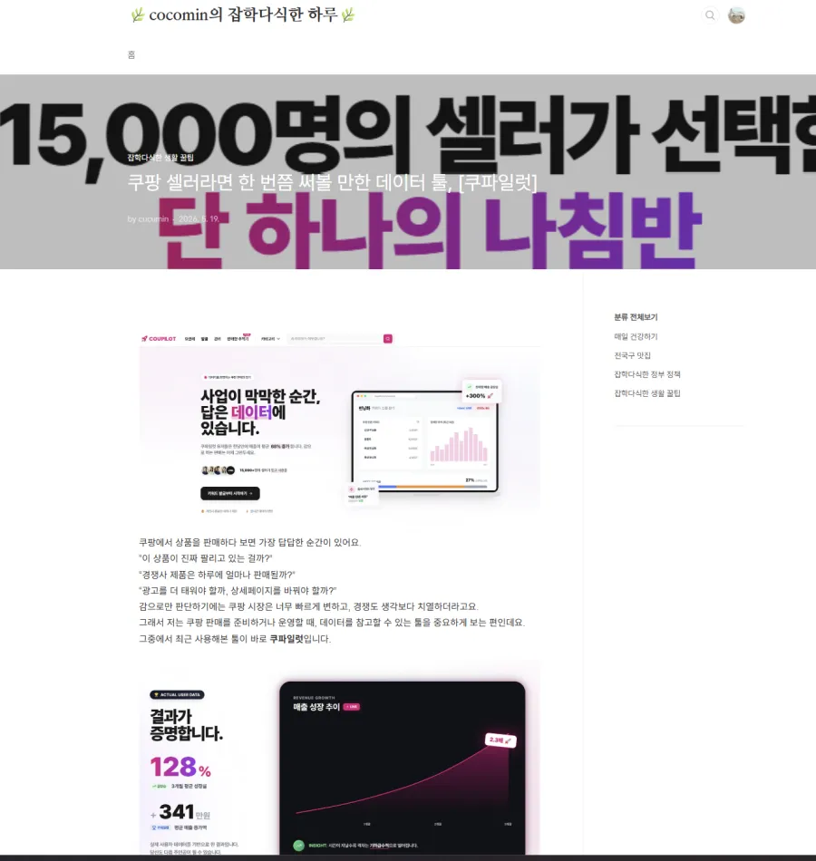 쿠파일럿 사용 후기 캡처